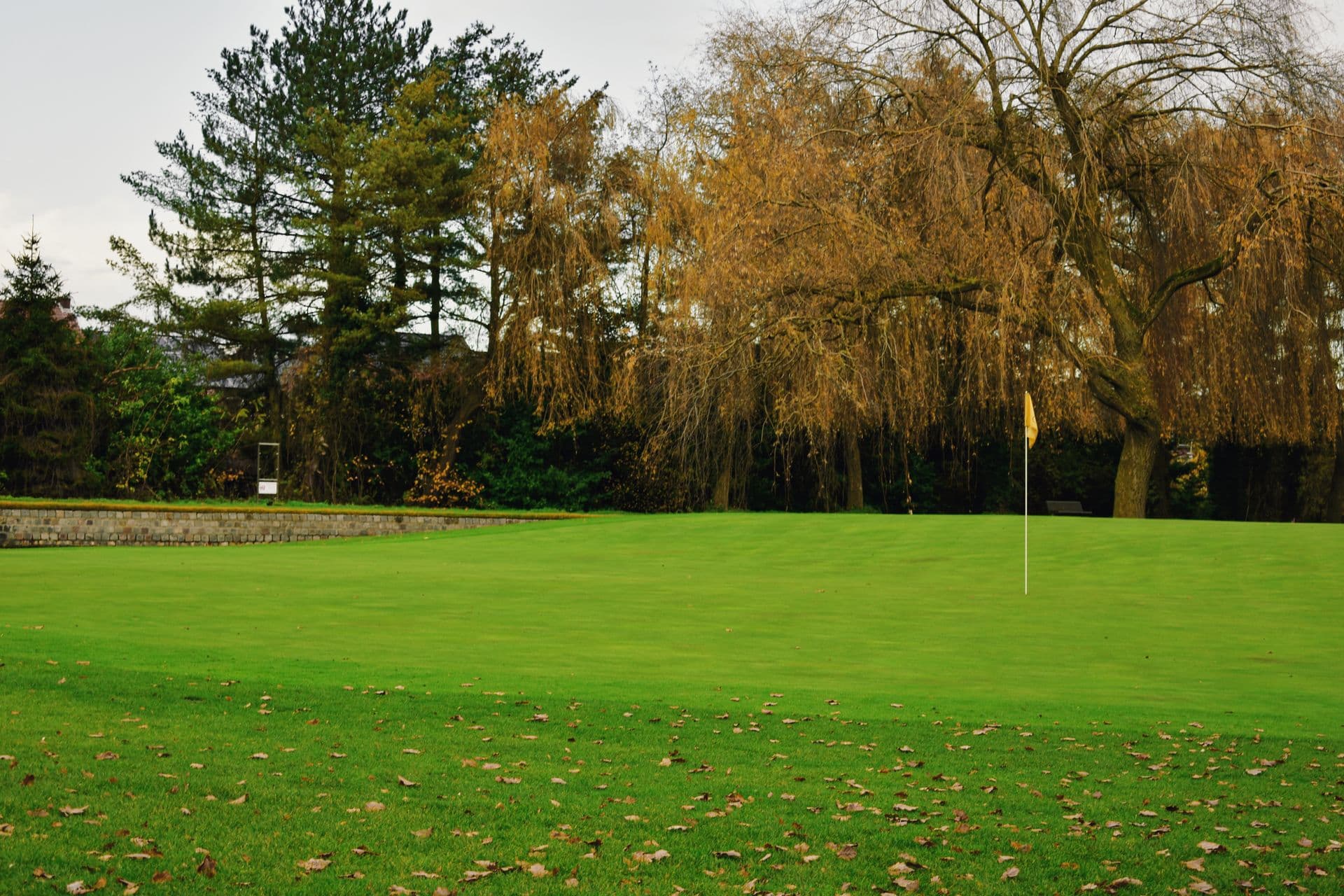 Autumn golf course fairway